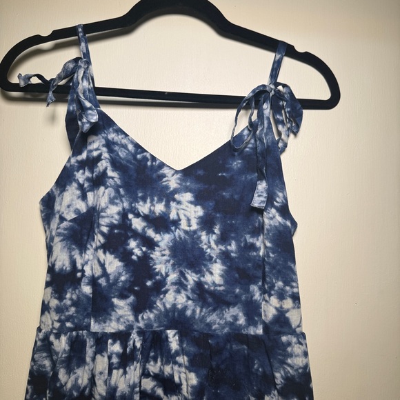GAP Navy and White Tie-Dye Maxi Dress Sz 4 - Picture 2 of 9